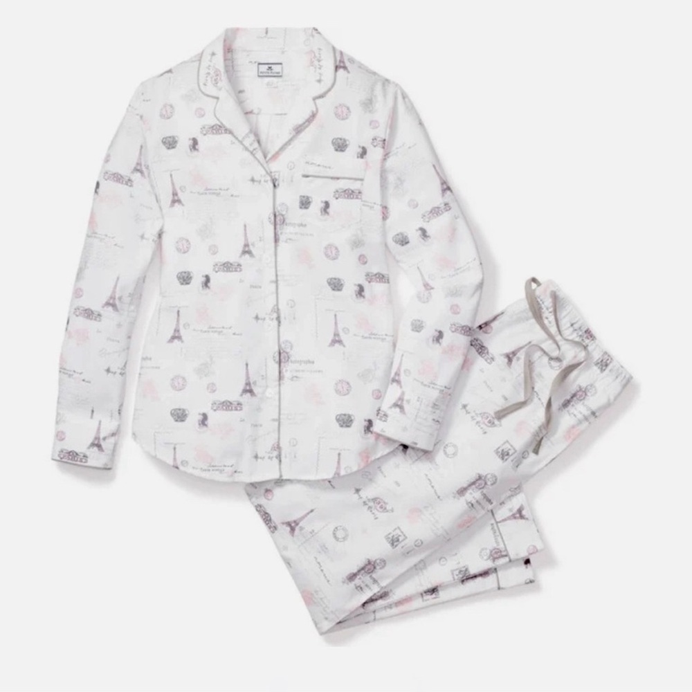 PETITE PLUME Flame Resistant Chemical Free Paris Musings Pajamas Set 12/18 Mths